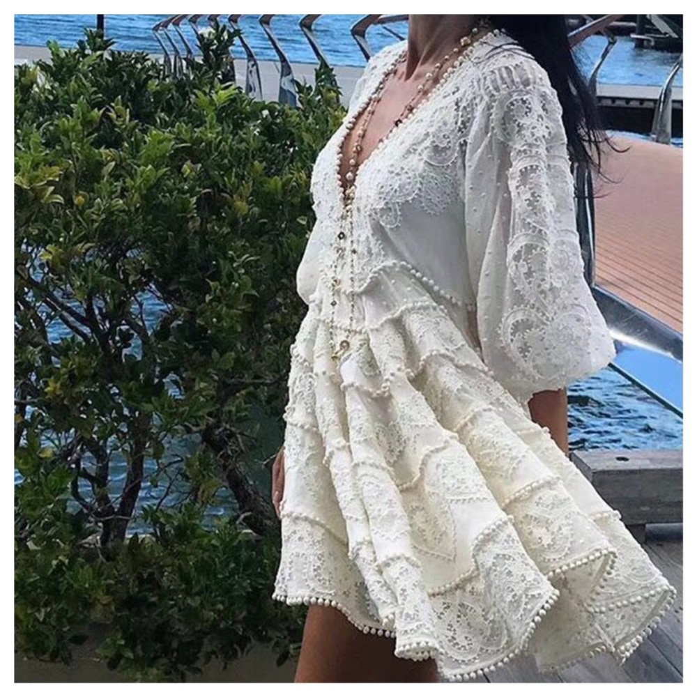 ❤️ Handmade Layered Lace Gorgeous Dress - Picture 2 of 7